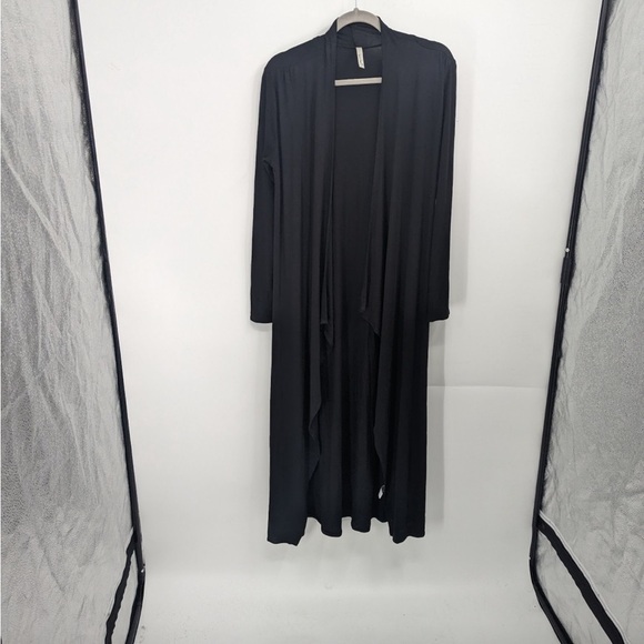 Isaac liev Black open front cardigan‎ trench Size medium - Picture 2 of 9